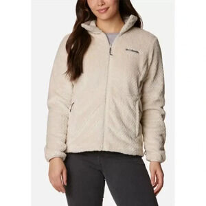 Columbia Beech Forest Furry Soft Fleece Quarter Zip Pullover Jacket Cream Sz L